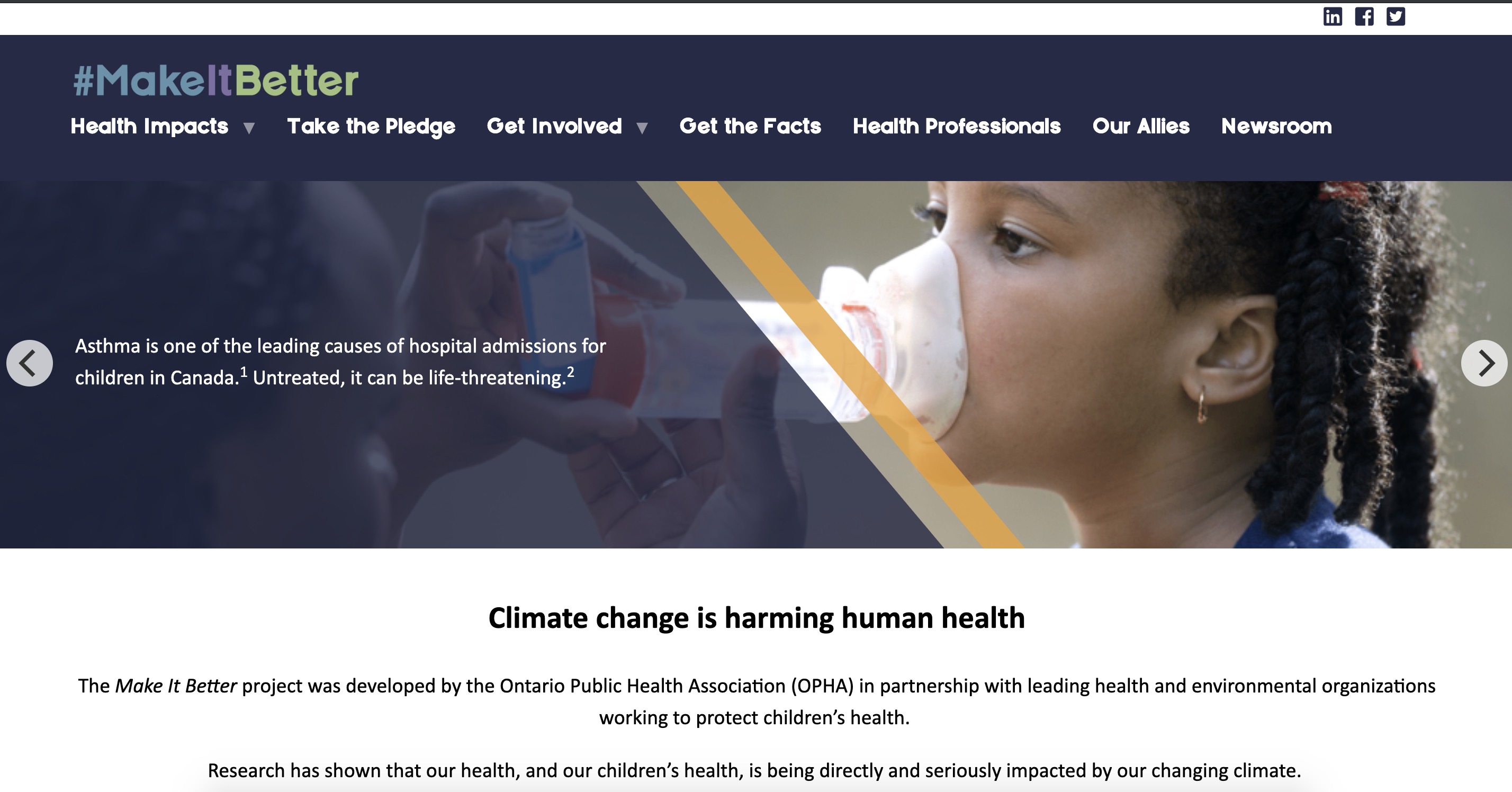 Site creation for Ontario Public Health Association