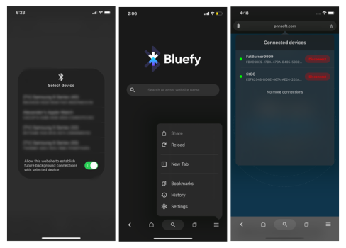 Bluefy - Web Bluetooth App