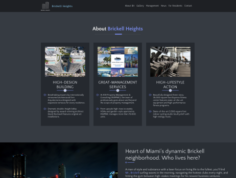 Website for Brickell Heights Association