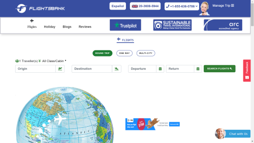 Online travel agency website