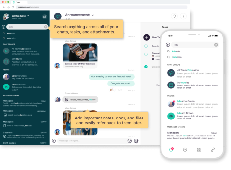 Coast Employee Messaging Team Chat, Scheduling, & Tasks
