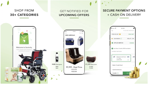Mobile app - E com for Senior citizens