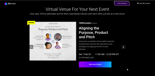 Airmeet : Virtual Venue For Your Next Event