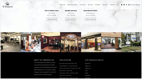 Retail Web Design: Threading Spa Website