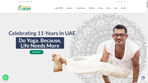 Lifestyle Yoga Dubai - Website Design