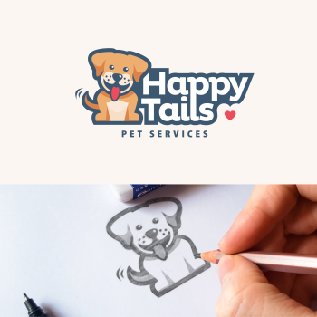Happy Tails Pet Services Logo Design