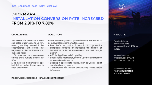 Duckr: B2C | Mobile App | ASO, PPC, SMM, Crowd & Influencer Marketing