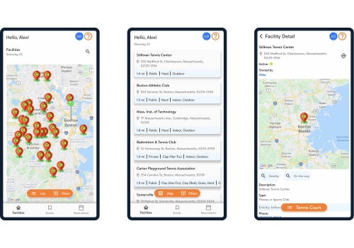 Court Around – finding tennis courts nearby and scheduling games