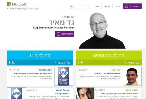 Microsoft Israel Blogs Migration
