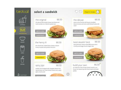 Birdcall Kiosk Ordering Design