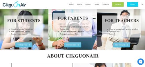 CikguOnAir provides a platform for students to interact LIVE with their chosen tutor online over virtual classrooms