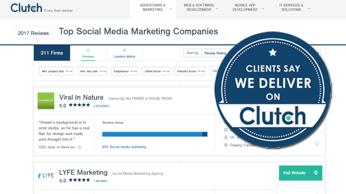 Clutch Features #ViralInNature as Leading Social Media Marketing Firm in 2017