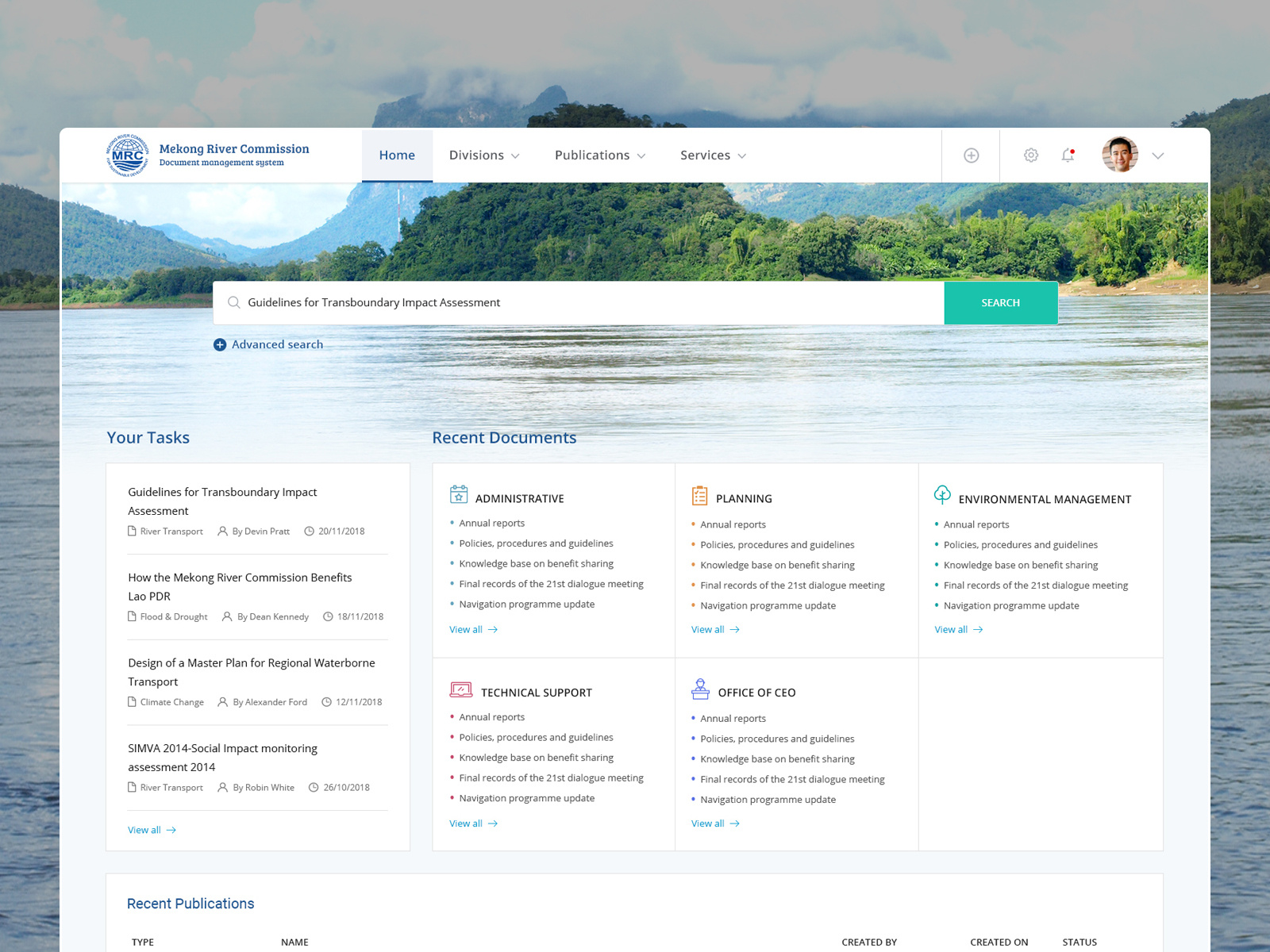 Web Development for Mekong River Commission