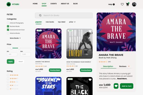 The Clean and Modern UI Design Concept for an Online Book Store