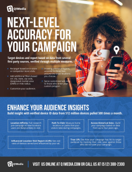 Q1Media One Sheet:  Device ID/Foot Traffic