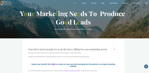 Manufacturer's Marketing Landing Page