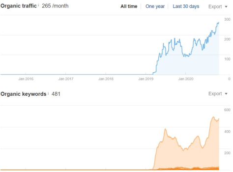 Increase in organic traffic for new eCom store