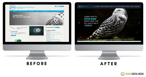 Gauge Digital Media Web Design Before and After 1
