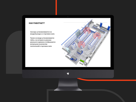 A system to monitor the number of visitors at supermarkets, shopping malls, medical institutions, transport, etc.