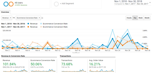 102% Revenue & Transaction Growth from Google AdWords Spend YoY