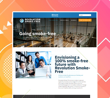 Revolution Smoke-free website - Client : WHO