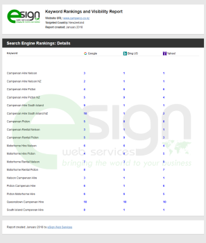 SEARCH ENGINE RANKINGS REPORT