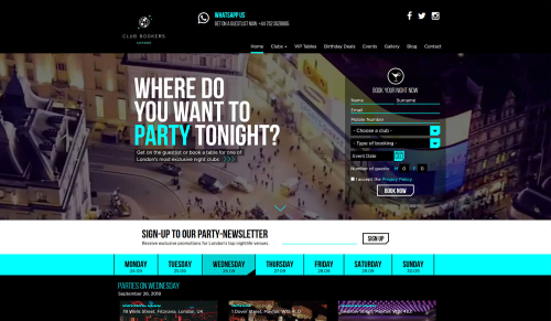 Booking websites for clubs