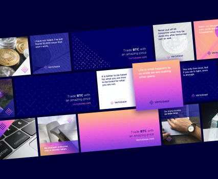 Vertobase - brand & identity for crypto exchange site