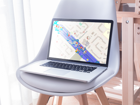 Geographical information system for inventory of road markup, signs, and traffic lights