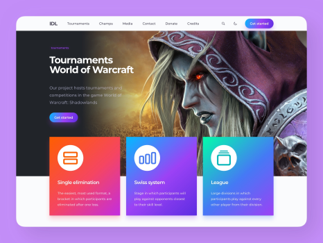 game tournaments platform concept desktop clean neumorphism