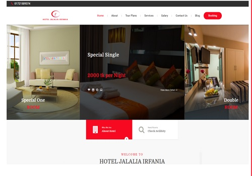 Hotel Booking Website | Hotel Jalalia Irfania