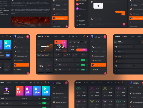csgo crash platform screens desktop dark neumorphism