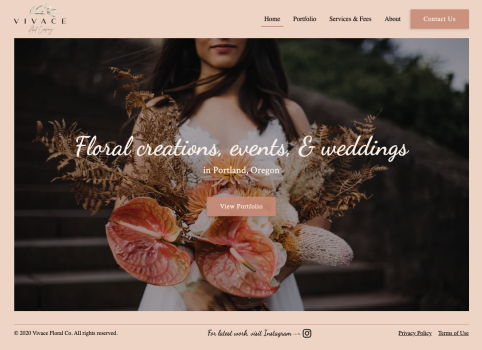 Website for Vivace Floral Co.