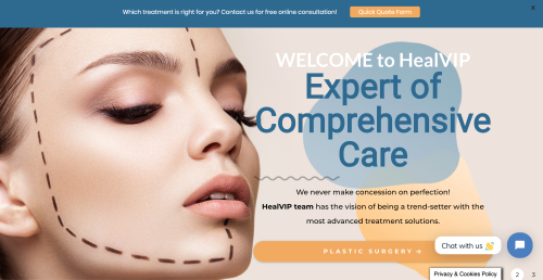 Web design for HealVIP - medical tourism services.