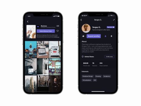 Quicktutor UX/UI design