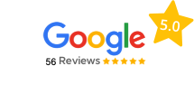 We have over 56 5-star reviews on Google