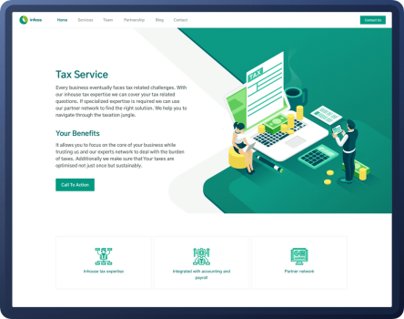 Corporate Website Design & No-Code Development for Infeas