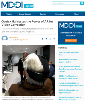 MD+DI: Medical Device & Diagnostic Industry featuring Ocutrx
