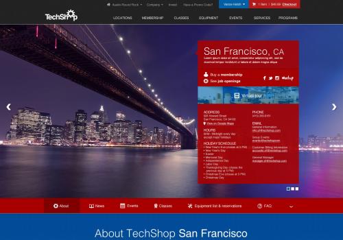 TechShop website redesign and Drupal development