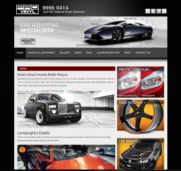 End to end development for Car wrapping company. ﻿