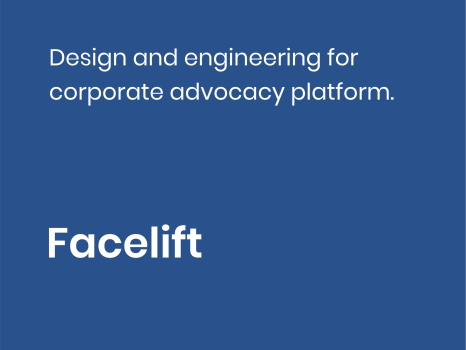 Design and engineering for corporate advocacy platform.