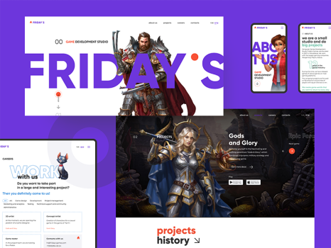 Corporate website for game development studio Fridays