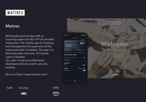 Booking & Payment app for the restaurants in Sweden