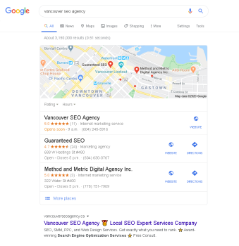 Rank #1 — "Vancouver SEO Agency"