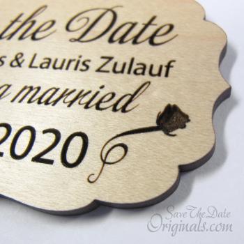Wood Etched Save the Dates
