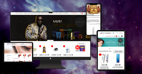 ONLINE-SHOP, WEBANWENDUNG, KASSENMODUL, MOBILE ANWENDUNG PROKOSMEETIKA.EE