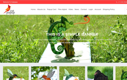E-commerce site for popup cards