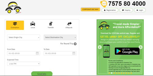 Go4Cabs Web App