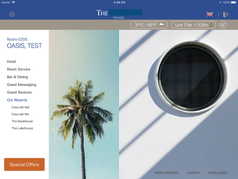 iPad React Native App for Hotel and Restaurant