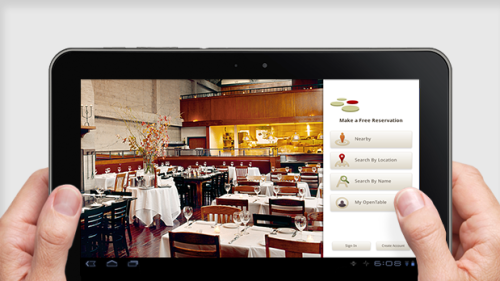 Mobile app for online table reservation